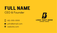 Lightning Volt Letter B Business Card Design