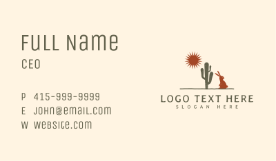 Desert Rabbit Sunset Business Card Image Preview