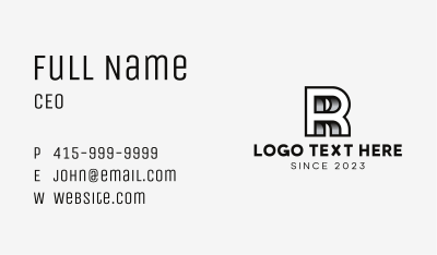 3D Architect Letter R Business Card Image Preview