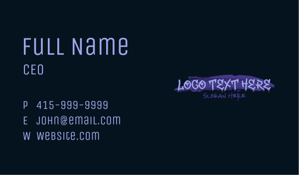 Graffiti Cool Wordmark Business Card Design Image Preview