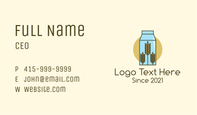Wheat Milk Product Business Card