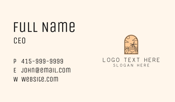 Beach Island Travel Business Card Design Image Preview