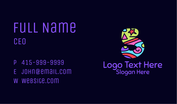 Colorful Shapes Number 5 Business Card Design Image Preview