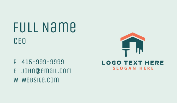 Home Builder Paint Brush Business Card Design Image Preview