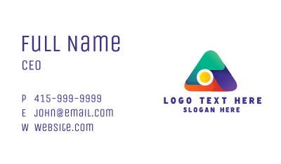 Multicolor Tech Letter A Business Card