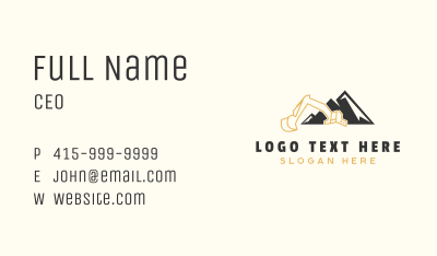 Backhoe Heavy Equipment Business Card Image Preview
