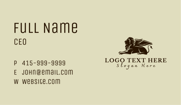 Mythological Griffin Creature Business Card Design Image Preview