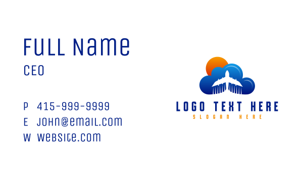 Cloud Airplane Tourism Business Card Design Image Preview