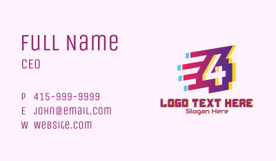 Speedy Number 4 Motion Business Card Image Preview