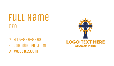 Blue Christian Cross  Business Card Image Preview