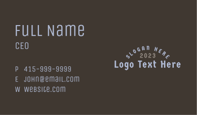 Generic Hipster Business Wordmark Business Card Image Preview