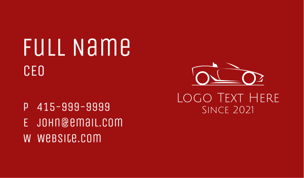 Minimalist Convertible Car  Business Card Design Image Preview