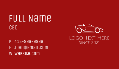 Minimalist Convertible Car  Business Card Image Preview