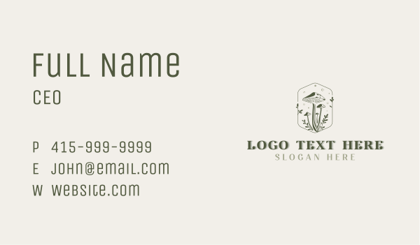 Organic Holistic Shrooms Business Card Design Image Preview