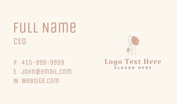 Nude Woman Beautician Massage Business Card Design Image Preview