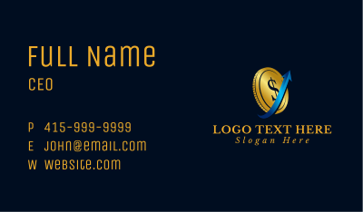 Gold Coin Money Business Card