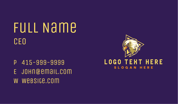 Wild Eagle Gaming Business Card Design Image Preview