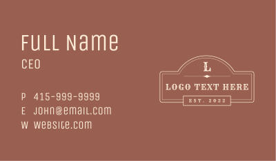 Western Countryside Letter Business Card