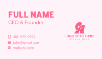 Pink Girly Letter A Business Card Design