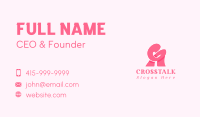 Pink Girly Letter A Business Card Image Preview