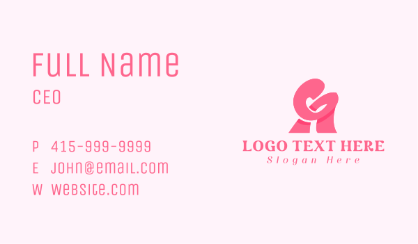 Pink Girly Letter A Business Card Design Image Preview