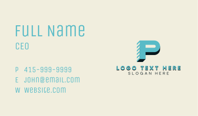 Business Professional Letter P Business Card Image Preview