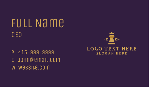 King Chess Tournament Business Card Design Image Preview