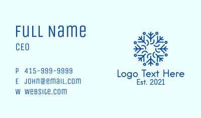 Cool Snowflake Blizzard Business Card Image Preview