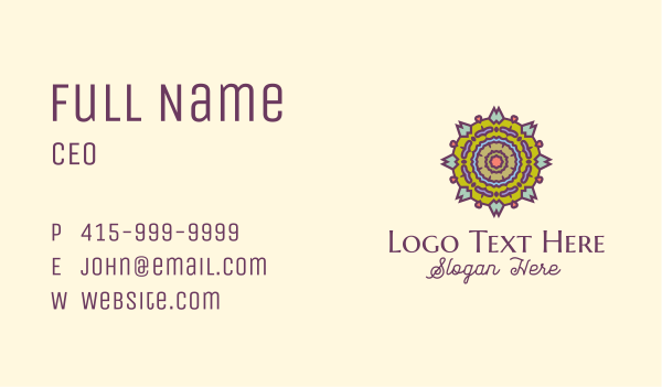 Traditional Multicolor Ornament  Business Card Design Image Preview
