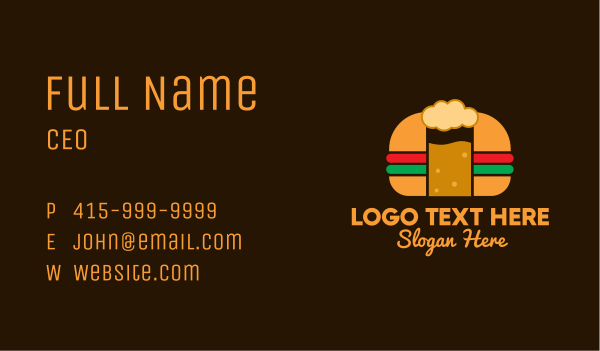 Beer Hamburger Business Card Design Image Preview