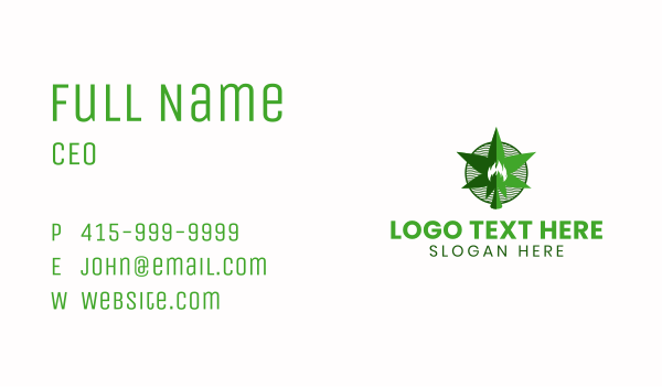 Organic Weed Flame Business Card Design Image Preview