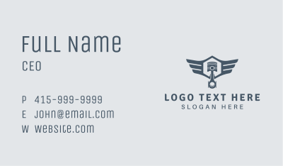  Mechanic Piston Wings Business Card Image Preview