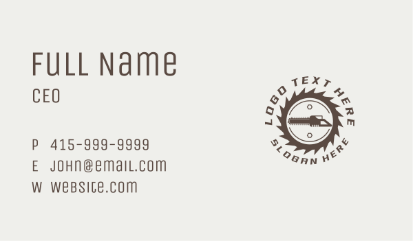 Chainsaw Blade Wood Cutter Business Card Design Image Preview