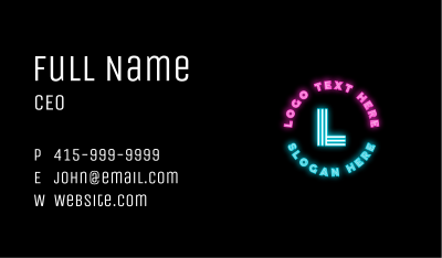 Neon Light Lettermark Business Card Image Preview