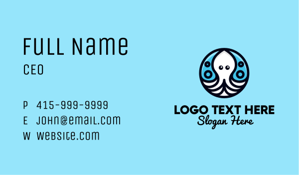 Ocean Sea Octopus  Business Card Design Image Preview