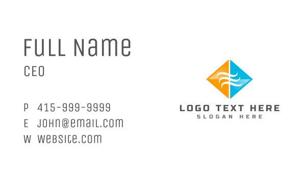 HVAC Temperature Conditioning Business Card Design Image Preview
