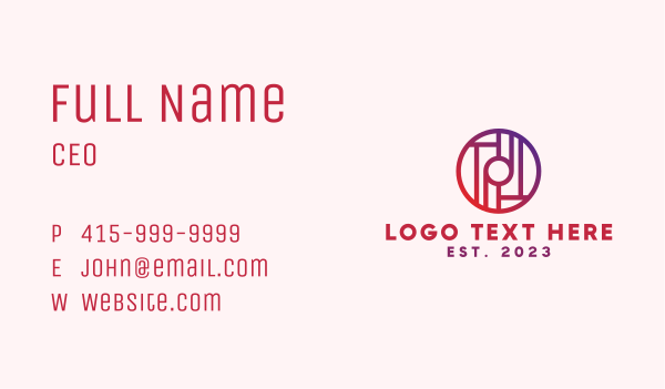 Modern Gradient Letter O Business Card Design Image Preview
