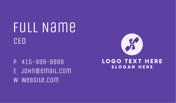 Violet Letter H Business Card Design Image Preview