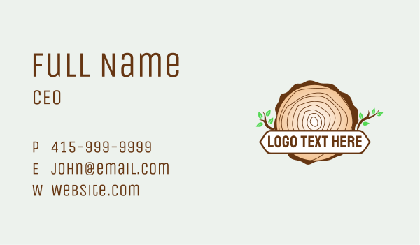 Tree Lumber Trunk Business Card Design Image Preview