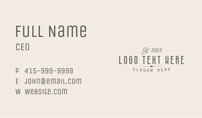 Elegant Company Wordmark Business Card Image Preview