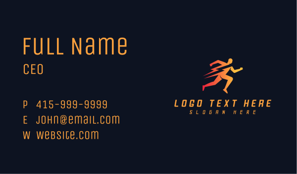 Lightning Human Run Business Card Design Image Preview