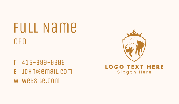 Lion Crown Crest Business Card Design Image Preview