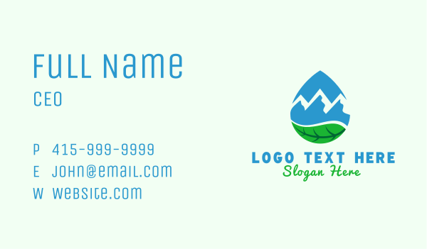 Mountain Spring Water Business Card Design Image Preview