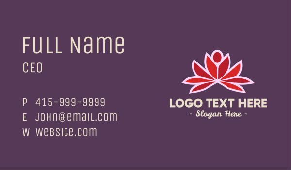 Abstract Red Lotus Business Card Design Image Preview