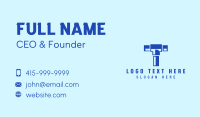 Blue Piping Letter T Business Card Image Preview