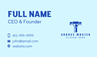 Blue Piping Letter T Business Card Image Preview