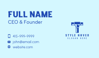 Blue Piping Letter T Business Card Image Preview
