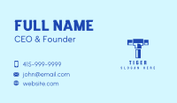 Blue Piping Letter T Business Card Image Preview