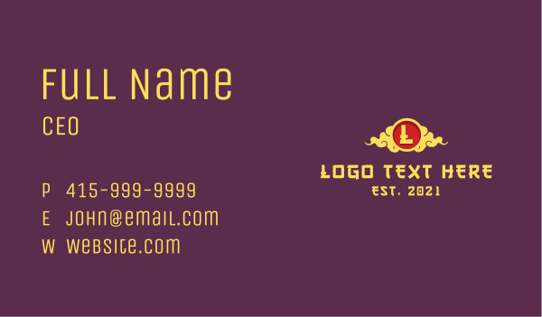 Chinese Clouds Letter Business Card Design Image Preview