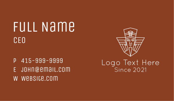 Outline Egyptian Emperor Business Card Design Image Preview